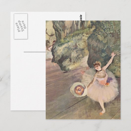 Tänzerin mit Bouquet Postkarte (Vorne/Hinten)