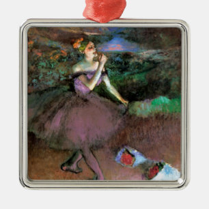 Tänzerin mit Bouquets von Degas Silbernes Ornament