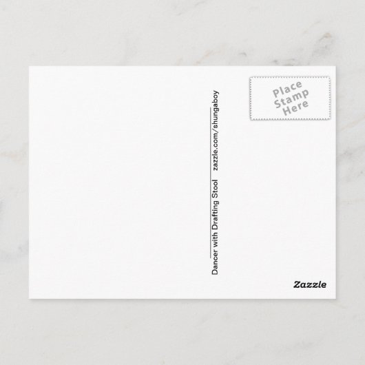 Tänzerin mit Drafting-Stuhl-Postkarte Postkarte (Rückseite)