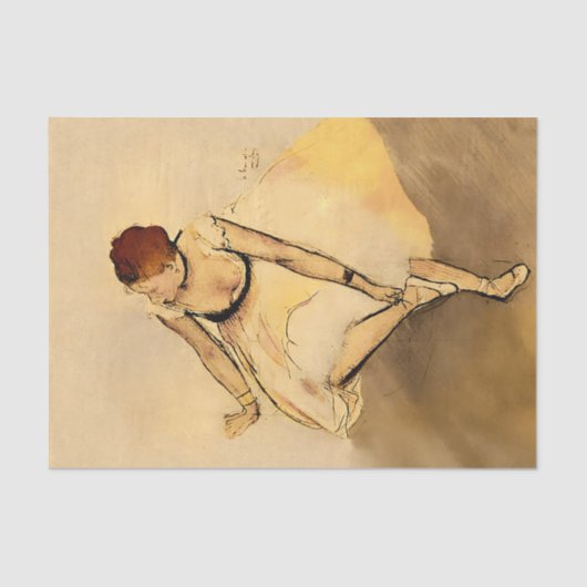 Tänzerin passt ihren Slipper an, Degas Art Seidenpapier (Vorderseite)