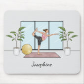 Tänzerin Pose Yoga Natarajasana Balance Workout Gi Mousepad (Vorne)