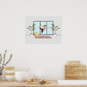 Tänzerin Pose Yoga Natarajasana Balance Workout Gi Poster (Küche)