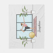 Tänzerin Pose Yoga Natarajasana mit Individuelle N Fleecedecke (Vorderseite)