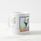 Tänzerin Pose Yoga Natarajasana mit Individuelle N Kaffeetasse (Vorderseite Links)