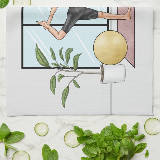 Tänzerin Pose Yoga Natarajasana Personalisierter N Geschirrtuch (Gefaltet)