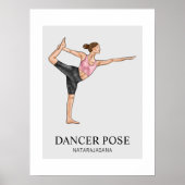 Tänzerin Pose Yoga Stretch Training Frauen Poster (Vorne)