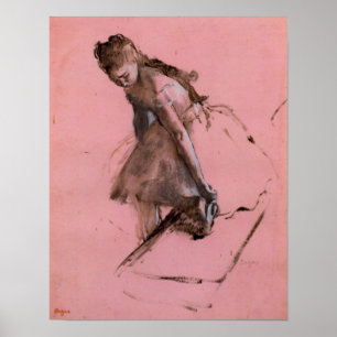 Tänzerin rutschte auf ihrem Schuh von Edgar Degas Poster