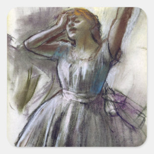Tänzerin, sich streckend von Degas Quadratischer Aufkleber