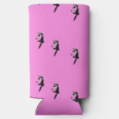 Tänzerin Silhouette auf rosa Selters Dosenkühler (Rückseite)