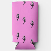 Tänzerin Silhouette auf rosa Selters Dosenkühler (Vorderseite)