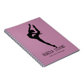 Tänzerin-Silhouette in Schwarz auf Mute Lila Notizblock (Rechte Seite)