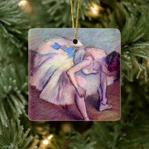 Tänzerin sitzend von Edgar Degas, Vintage Ballett Keramikornament