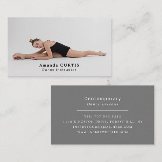 Tänzerin, Tanzlehrerin, Tänzerin Visitenkarte (Vorne/Hinten)