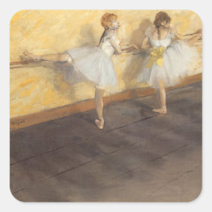 Tänzerinnen an der Barre von Edgar Degas, Vintage  Quadratischer Aufkleber