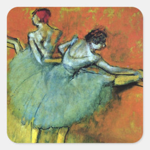 Tänzerinnen an der Barre von Edgar Degas, Vintage  Quadratischer Aufkleber