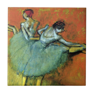 Tänzerinnen an der Stange von Edgar Degas, Vintage Fliese