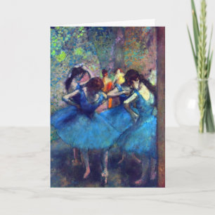 Tänzerinnen in Blau von Edgar Degas, Vintage Balle Karte