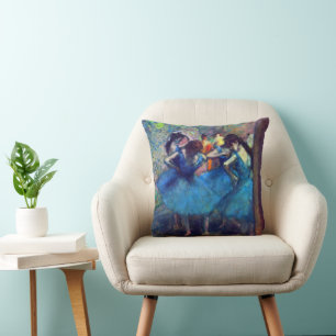 Tänzerinnen in Blau von Edgar Degas, Vintage Balle Kissen