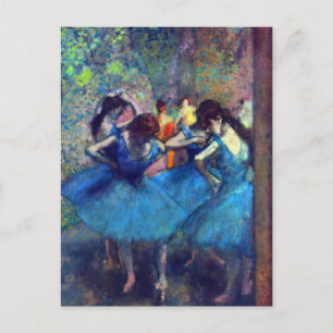 Tänzerinnen in Blau von Edgar Degas, Vintage-Balle Postkarte