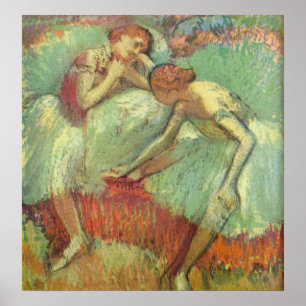 Tänzerinnen in Grün von Edgar Degas, Vintage-Balle Poster
