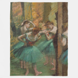 Tänzerinnen, Pink und Grün Edgar Degas Fleecedecke