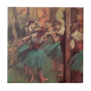 Tänzerinnen, Rosa und Grün von Edgar Degas Fliese