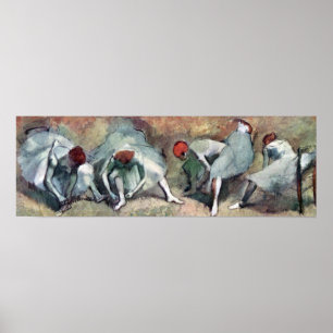 Tänzerinnen schnüren ihre Schuhe von Edgar Degas Poster