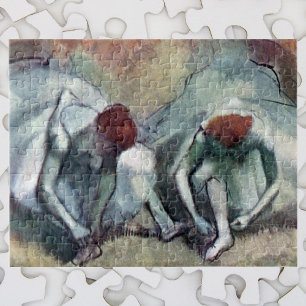 Tänzerinnen schnüren ihre Schuhe von Edgar Degas Puzzle