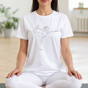 Tänzerpose Yoga Frau Minimalistische schwarze Lini Tri-Blend Shirt