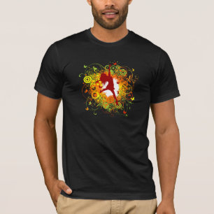 Tänzersilhouette mit floralen Schwüngen T-Shirt