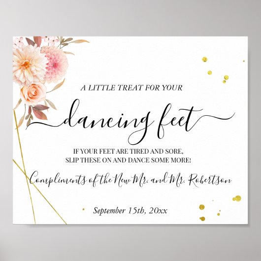 Tanzfeet Flip Flops Hochzeitssymbol Poster (Vorne)