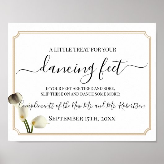 Tanzfeet Flip Flops Hochzeitssymbol Poster (Vorne)