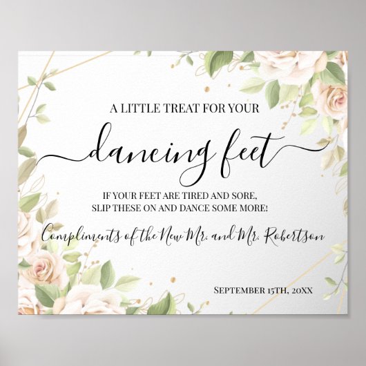 Tanzfeet Flip Flops Hochzeitssymbol Poster (Vorne)