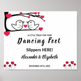 Tanzfeet Flip Flops | Love Bird Wedding Sign Poster