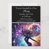 Tanzfeier: Rhythmisches Glühen Einladung (Vorderseite)