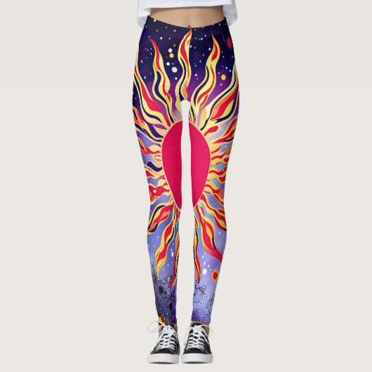 "Tanzfeuer des Kosmos" Die Sonne Leggings (Vorderseite)