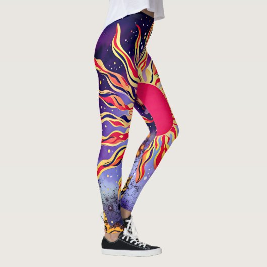 "Tanzfeuer des Kosmos" Die Sonne Leggings (Rechts)
