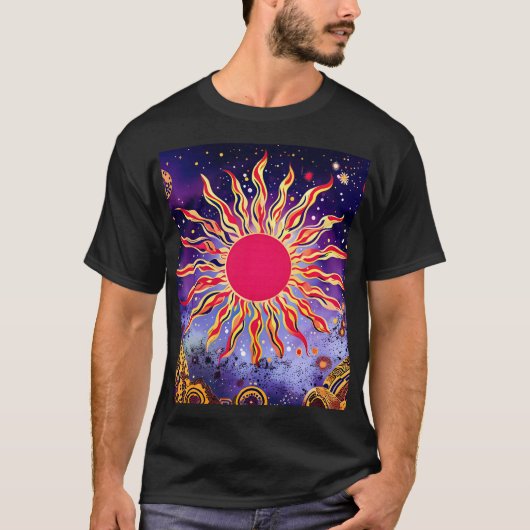 "Tanzfeuer des Kosmos" Die Sonne T-Shirt (Vorderseite)