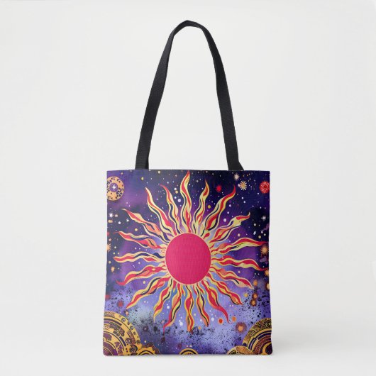 "Tanzfeuer des Kosmos" Die Sonne Tasche (Vorderseite)