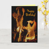 Tanzfeuer zum Geburtstag Karte (Gelbe Blume)