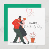 Tanzfigur Valentinstag Feiertagskarte (Vorne/Hinten)
