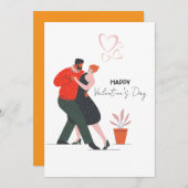 Tanzfigur Valentinstag Feiertagskarte (Vorne/Hinten)