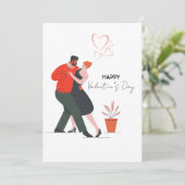 Tanzfigur Valentinstag Feiertagskarte (Stehend Vorderseite)