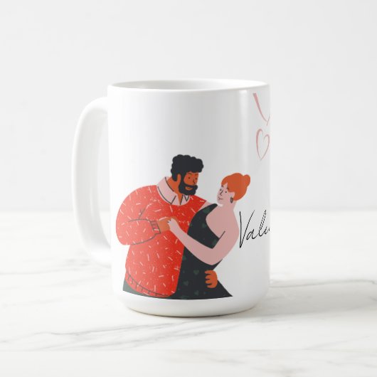 Tanzfigur Valentinstag Kaffeetasse (Vorderseite Links)