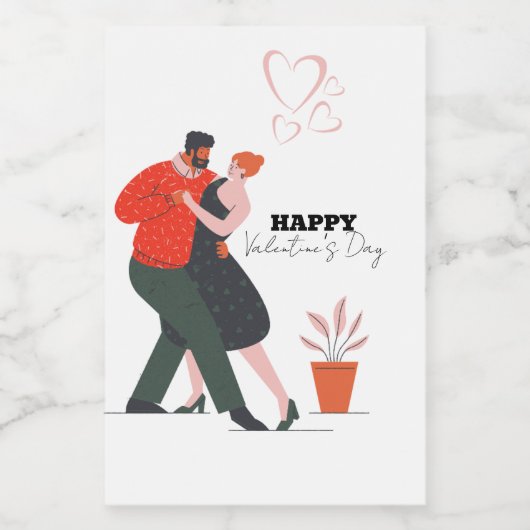 Tanzfigur Valentinstag Lebensmitteletikett (Einzelnes Label)