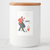 Tanzfigur Valentinstag Lebensmitteletikett (Vorderseite)