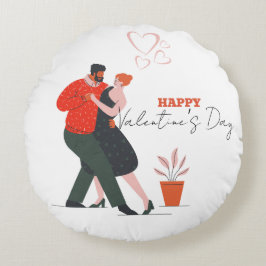 Tanzfigur Valentinstag Rundes Kissen