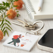 Tanzfigur Valentinstag Schlüsselanhänger (Vorderseite rechts)