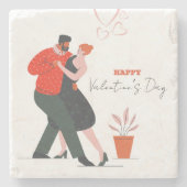 Tanzfigur Valentinstag Steinuntersetzer (Vorderseite)