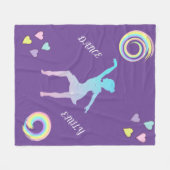 Tanzflockendecke mit Herz und Wirbel. Fleecedecke (Vorderseite (Horizontal))